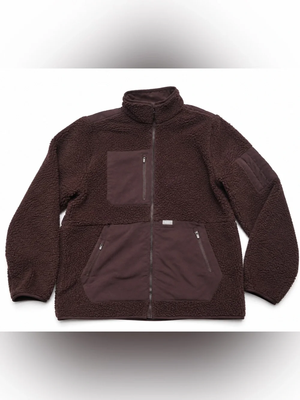 FIGS On-Shift High Pile Sherpa Jacket Espresso Brown Size Small